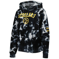 Pittsburgh Steelers New Era Women's Cloud Dye Fleece Pullover Hoodie Black | NFL