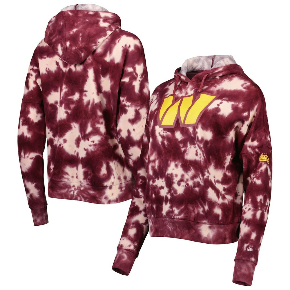 Washington Commanders New Era Women's Cloud Dye Fleece Pullover Hoodie Burgundy | NFL