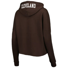 Cleveland Browns New Era Women's Foil Sleeve Pullover Hoodie Brown | NFL
