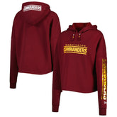Washington Commanders New Era Women's Foil Sleeve Pullover Hoodie Burgundy | NFL