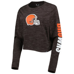 Cleveland Browns New Era Women's Crop Long Sleeve T-Shirt Brown | NFL