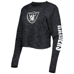Las Vegas Raiders New Era Women's Crop Long Sleeve T-Shirt Black | NFL