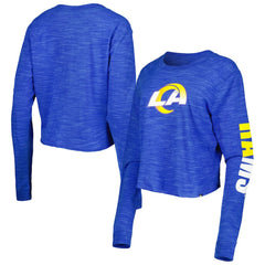 Los Angeles Rams New Era Women's Crop Long Sleeve T-Shirt Royal | NFL