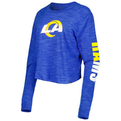Los Angeles Rams New Era Women's Crop Long Sleeve T-Shirt Royal | NFL