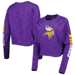 Minnesota Vikings New Era Women's Crop Long Sleeve T-Shirt Purple | NFL