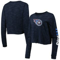 Tennessee Titans New Era Women's Crop Long Sleeve T-Shirt Navy | NFL