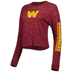 Washington Commanders New Era Women's Crop Long Sleeve T-Shirt Burgundy | NFL