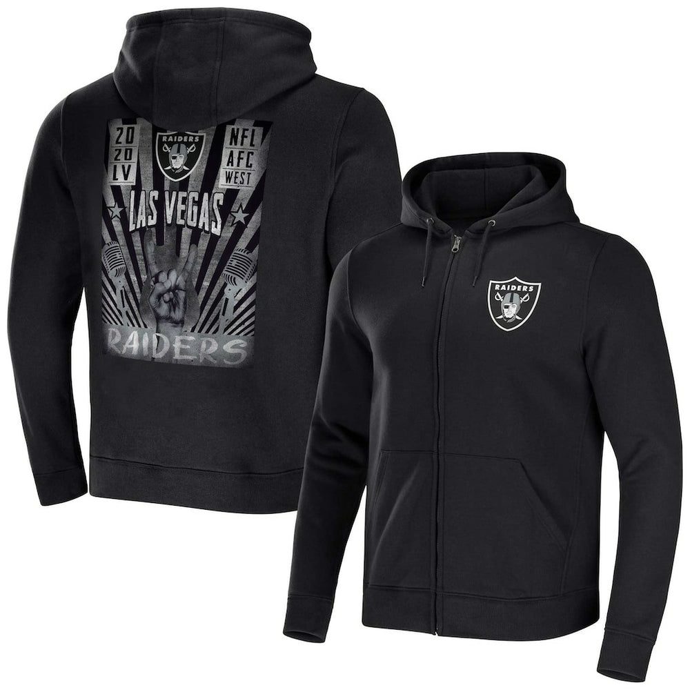 Las Vegas Raiders NFL x Darius Rucker Collection Rocker Full-Zip Hoodie Black | Fanatics