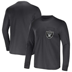 Las Vegas Raiders NFL x Darius Rucker Collection Team Long Sleeve Pocket T-Shirt Charcoal | Fanatics
