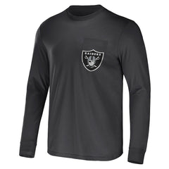 Las Vegas Raiders NFL x Darius Rucker Collection Team Long Sleeve Pocket T-Shirt Charcoal | Fanatics