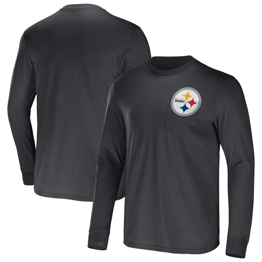 Pittsburgh Steelers NFL x Darius Rucker Collection Team Long Sleeve Pocket T-Shirt Black | Fanatics