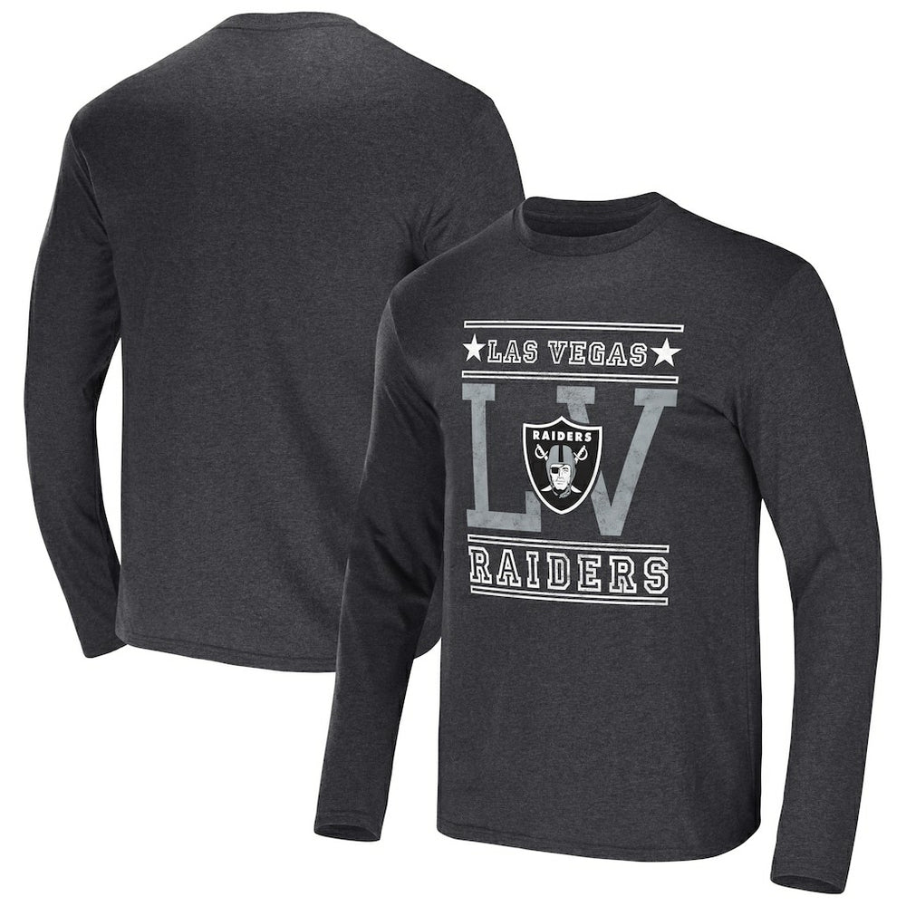 Las Vegas Raiders NFL x Darius Rucker Collection Long Sleeve T-Shirt Heathered Charcoal | Fanatics