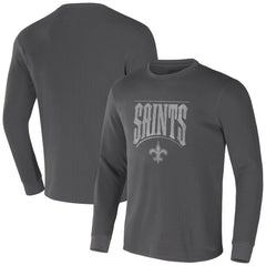 New Orleans Saints NFL x Darius Rucker Collection Long Sleeve Thermal T-Shirt Charcoal | Fanatics