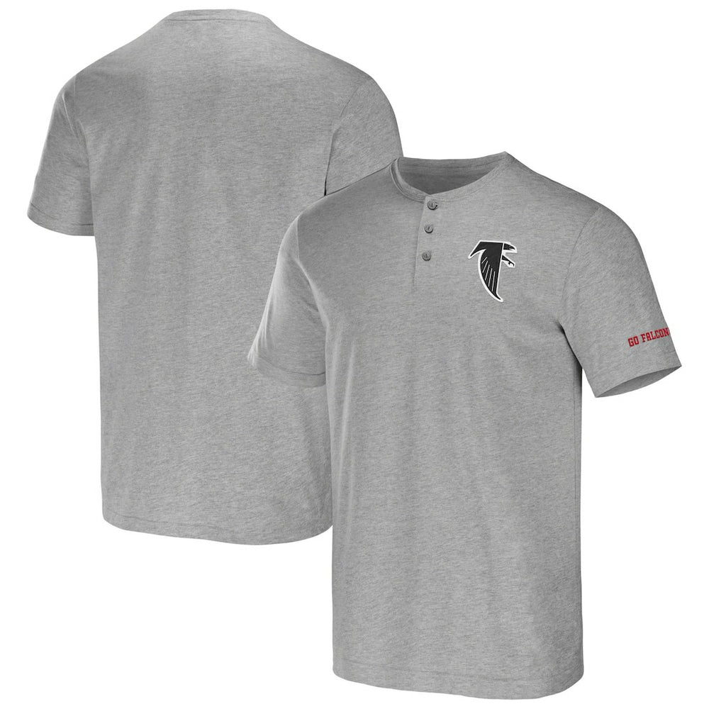 Atlanta Falcons NFL x Darius Rucker Collection Henley T-Shirt Heather Gray | Fanatics
