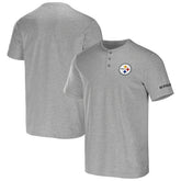 Pittsburgh Steelers NFL x Darius Rucker Collection Henley T-Shirt Heather Gray | Fanatics