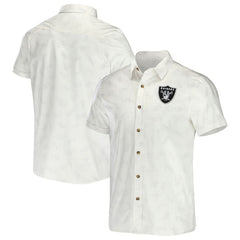 Las Vegas Raiders NFL x Darius Rucker Collection Woven Button-Up T-Shirt White | Fanatics