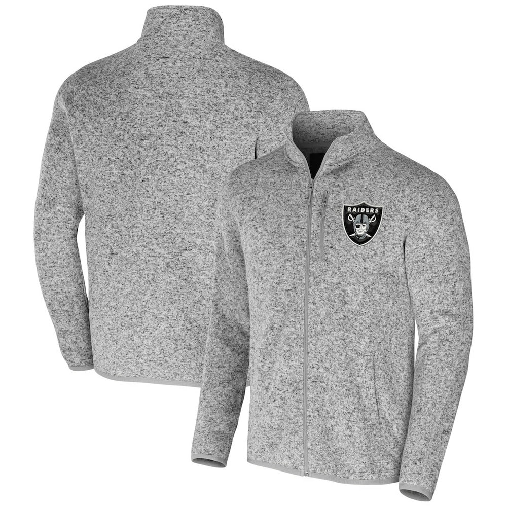 Las Vegas Raiders NFL x Darius Rucker Collection Fleece Full-Zip Jacket Heather Gray | Fanatics