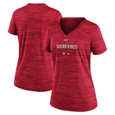Miami Marlins Nike Women's City Connect Velocity Practice Performance V-Neck T-Shirt - MLB