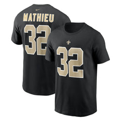 Tyrann Mathieu New Orleans Saints Player Name & Number T-Shirt Black | Nike for Sale