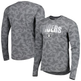Las Vegas Raiders MSX by Michael Strahan Performance Camo Long Sleeve T-Shirt Black | NFL