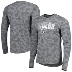 Las Vegas Raiders MSX by Michael Strahan Performance Camo Long Sleeve T-Shirt Black | NFL