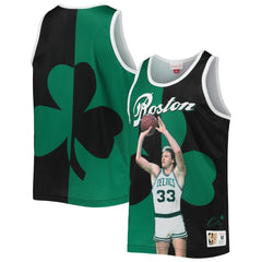 Larry Bird Boston Celtics Sublimated Player Tank Top Kelly Green/Black - NBA