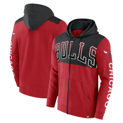 Chicago Bulls Skyhook Colorblock Full-Zip Hoodie Red/Black - NBA