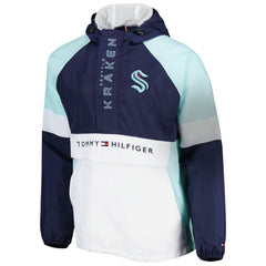 Seattle Kraken Tommy Hilfiger Raglan Half-Zip Jacket - Deep Sea Blue/White - NHL