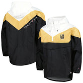 Vegas Golden Knights Tommy Hilfiger Women's Staci Half-Zip Windbreaker Jacket - Black/Gold - NHL