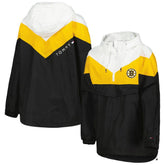 Boston Bruins Tommy Hilfiger Women's Staci Half-Zip Windbreaker Jacket - Black/Gold - NHL