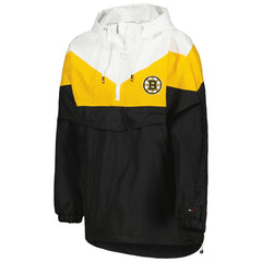 Boston Bruins Tommy Hilfiger Women's Staci Half-Zip Windbreaker Jacket - Black/Gold - NHL