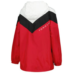 Chicago Blackhawks Tommy Hilfiger Women's Staci Half-Zip Windbreaker Jacket - Black/Red - NHL