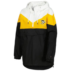 Pittsburgh Penguins Tommy Hilfiger Women's Staci Half-Zip Windbreaker Jacket - Black/Gold - NHL