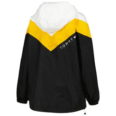 Pittsburgh Penguins Tommy Hilfiger Women's Staci Half-Zip Windbreaker Jacket - Black/Gold - NHL