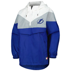 Tampa Bay Lightning Tommy Hilfiger Women's Staci Half-Zip Windbreaker Jacket - Blue/Silver - NHL