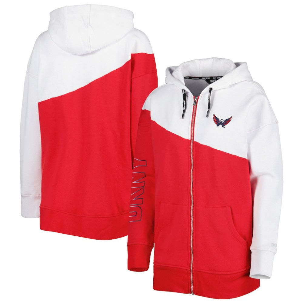 Washington Capitals DKNY Sport Women's Gina Full-Zip Hoodie - Red/White - NHL