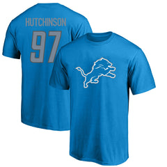 Aidan Hutchinson Detroit Lions Big & Tall Player Name & Number T-Shirt Blue | Fanatics