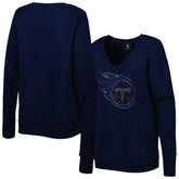 Tennessee Titans Cuce Women's Deep V-Neck Pullover Sweatshirt Navy | NFL