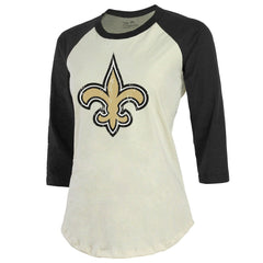 Tyrann Mathieu New Orleans Saints Majestic Threads Women's Player Name & Number Tri-Blend Three-Quarter Sleeve T-Shirt Cream | NFL
