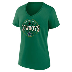 Dallas Cowboys Women's Lucky Celtic V-Neck T-Shirt Green | Fanatics