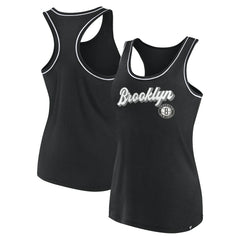 Brooklyn Nets Women's Wordmark Logo Racerback Tank Top Black - NBA