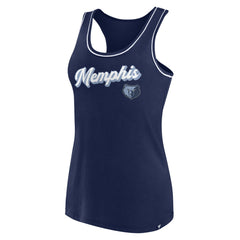 Memphis Grizzlies Women's Wordmark Logo Racerback Tank Top Navy - NBA