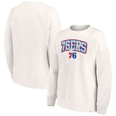 Philadelphia 76ers Women's Tonal Leopard Pullover Sweatshirt White - NBA