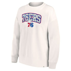 Philadelphia 76ers Women's Tonal Leopard Pullover Sweatshirt White - NBA