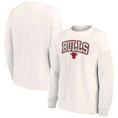 Chicago Bulls Women's Tonal Leopard Pullover Sweatshirt White - NBA