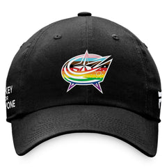 Columbus Blue Jackets Fanatics Team Logo Pride Adjustable Hat - Black - NHL