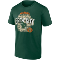 Milwaukee Bucks Brew City Hometown Collection T-Shirt Hunter Green - NBA