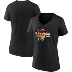 Miami Heat Women's Hometown Collection Vice City V-Neck T-Shirt Black - NBA