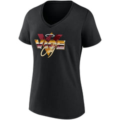 Miami Heat Women's Hometown Collection Vice City V-Neck T-Shirt Black - NBA