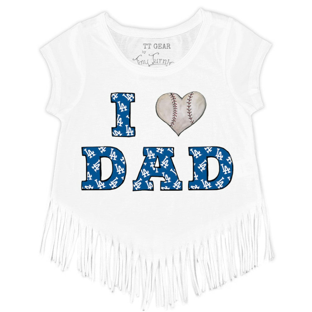 Los Angeles Dodgers Tiny Turnip Youth I Love Dad Fringe T-Shirt - MLB